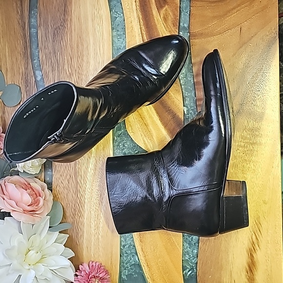 Carlo Morandi Black Patent Leather Boot Dress Shoe | Size 7 EEE - Picture 9 of 9